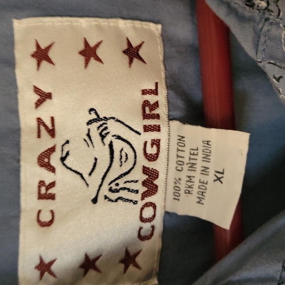 3/$30 VTG CRAZY COWGIRL Floral Rose Snap Button Sleeveless Rodeo Shirt - Picture 6 of 11